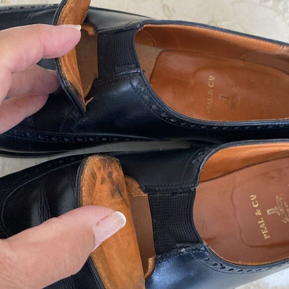 Peal & Co. For Brooks Brothers Slip On Wingtip Leather Shoes - Size 13D - Picture 12 of 14